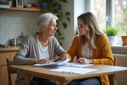 Femme d'âge moyen avec sa fille dans une cuisine lumineuse